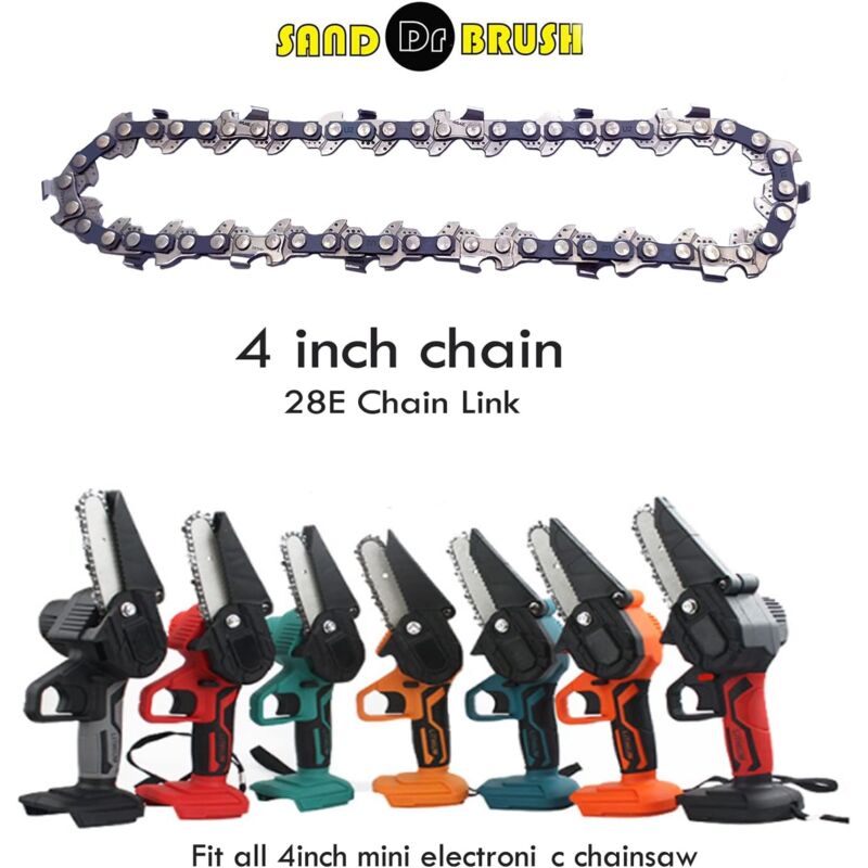 2 Catene Per Mini Motosega 4 Pollici - 28 Maglie In Acciaio, Per Motoseghe Portatili A Batteria - Foto 10
