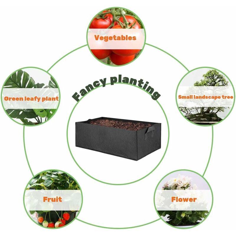 QWORK® 5 Pezzi Sacchi per Piante, 40L Sacchi per Piante con Manico, Sacchi per Piante in Tessuto Non Tessuto Addensato per Verdure, Fiori, Erbe