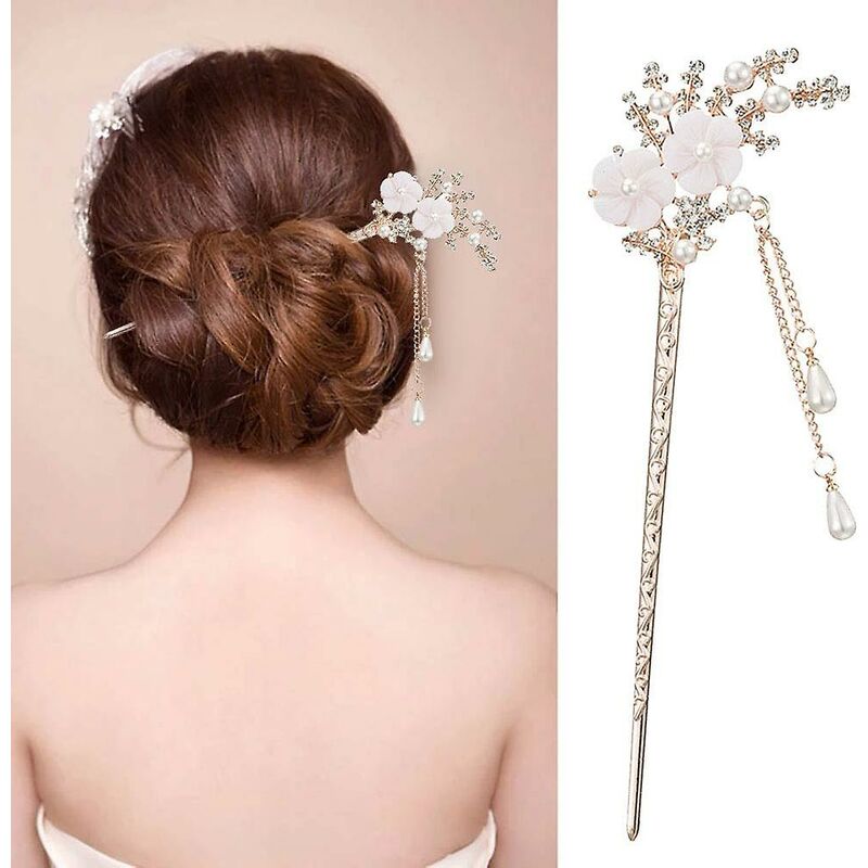 50 Pezzi Di Fiorellini In Tessuto Chiffon Con Perla, 5.5cm, Per Capelli Bambina O Donna - Multicolore