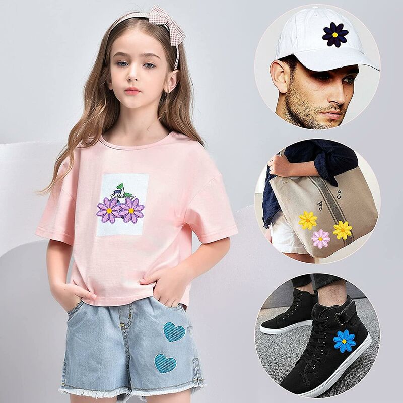 Patch Fai Da Te 18 Toppe Termoadesivi Fiori Margherita