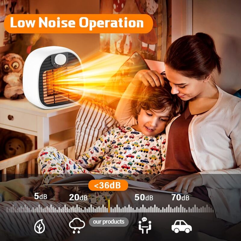 Riscaldatore ceramico intelligente da 800 W, riscaldatore elettrico con presa a muro, con termostato remoto | Leroy Merlin