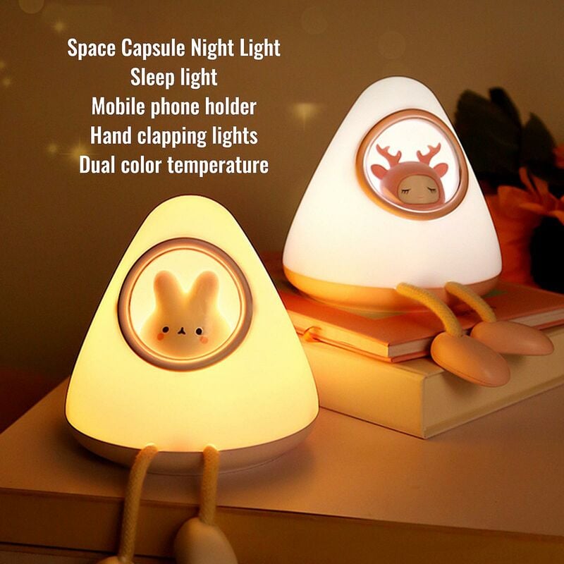 Luce notturna a capsula spaziale per camera da letto Sala studio Lampada  squisita Touch Control