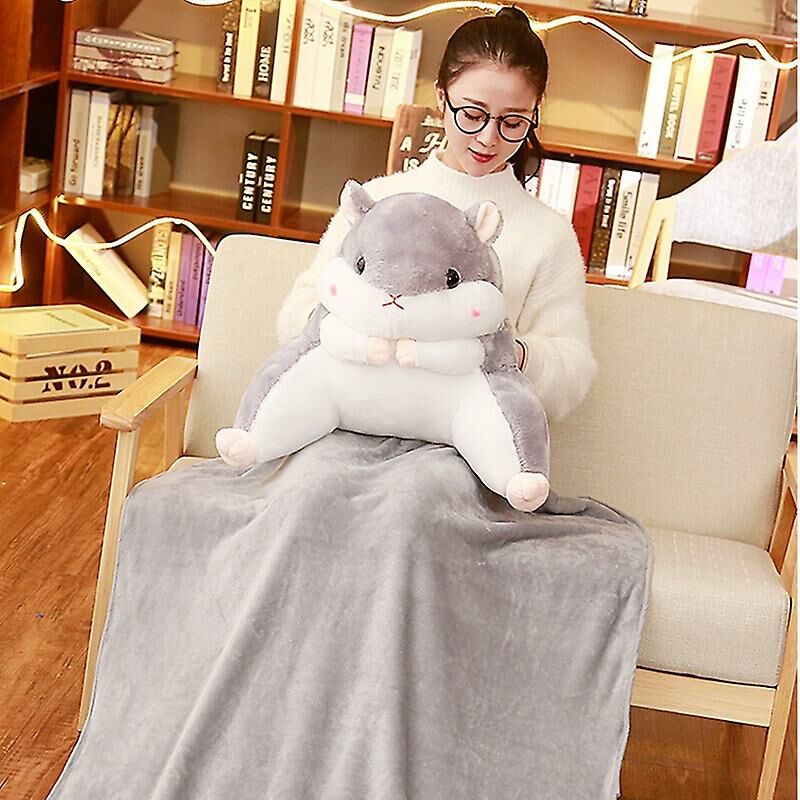 Cuscini lombari in peluche a forma di criceto carino Cuscino per lo schienale della sedia Cuscino per il riposo in vita per il grigio