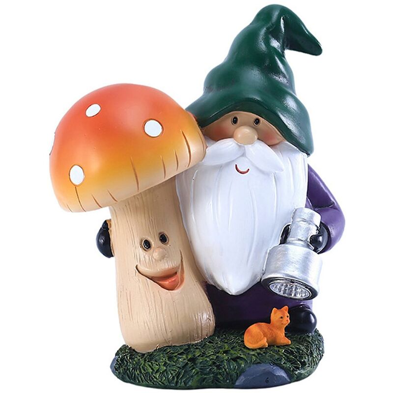 Mobile Giardino Ornamento Da Giardino Solare A Tema Fatina E Funghi - Statua Magica Per Esterni, Colorata Gnomo Giardino Funghi - Foto 3