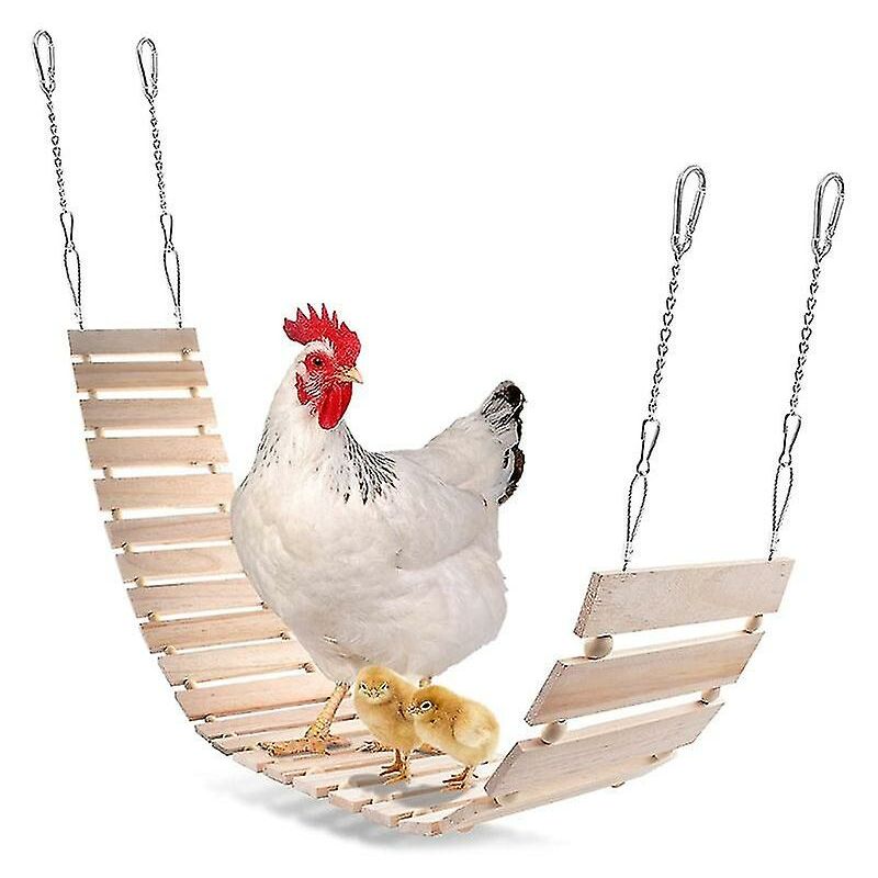 2 Altalene In Legno Per Uccelli E Polli - Giocattoli Sicuri Per Gabbie E Pollai