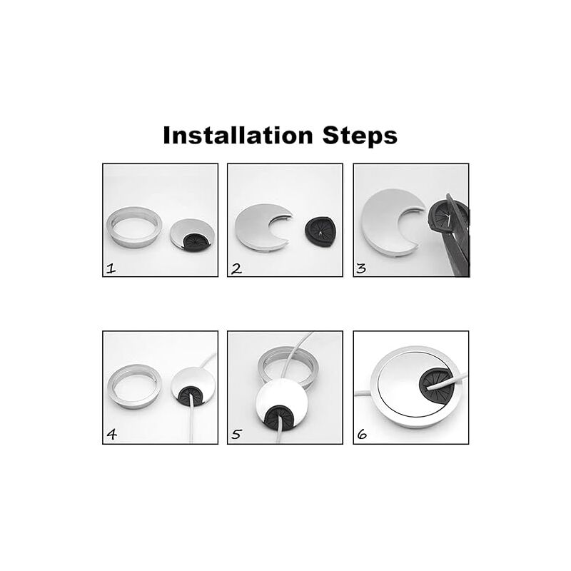 Passacavi In Metallo Per Scrivania - Organizza Cavi In Modo Ordinato - Foto 3