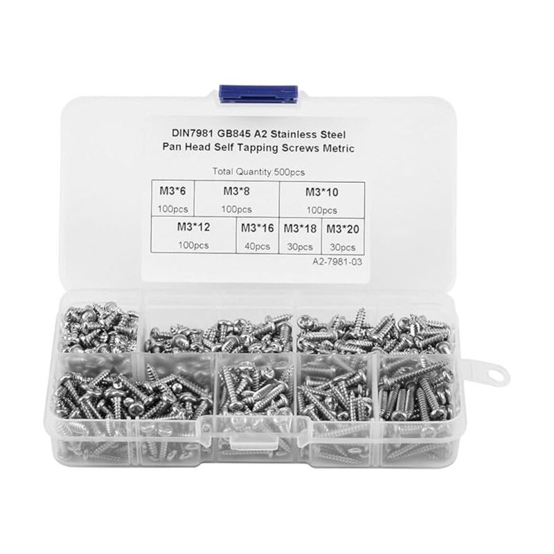 Connex B30304 - Viti Universali Assortite, Scatola Impilabile, 480