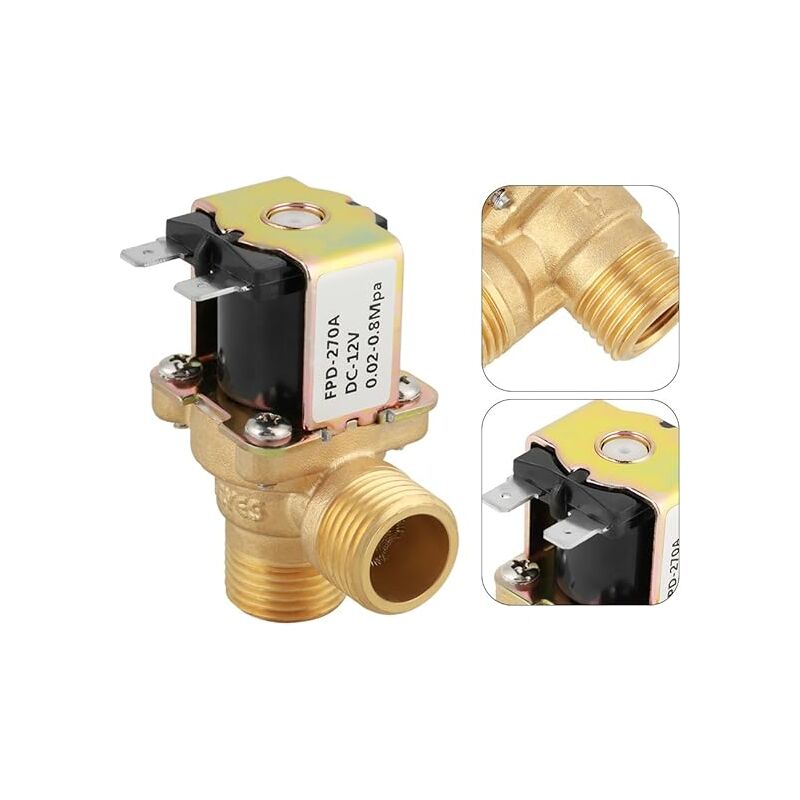 Elettrovalvola a solenoide elettrica, DC 12V DN20 G3/4 valvola elettromagnetica in plastica interruttore di ingresso acqua normalmente chiuso