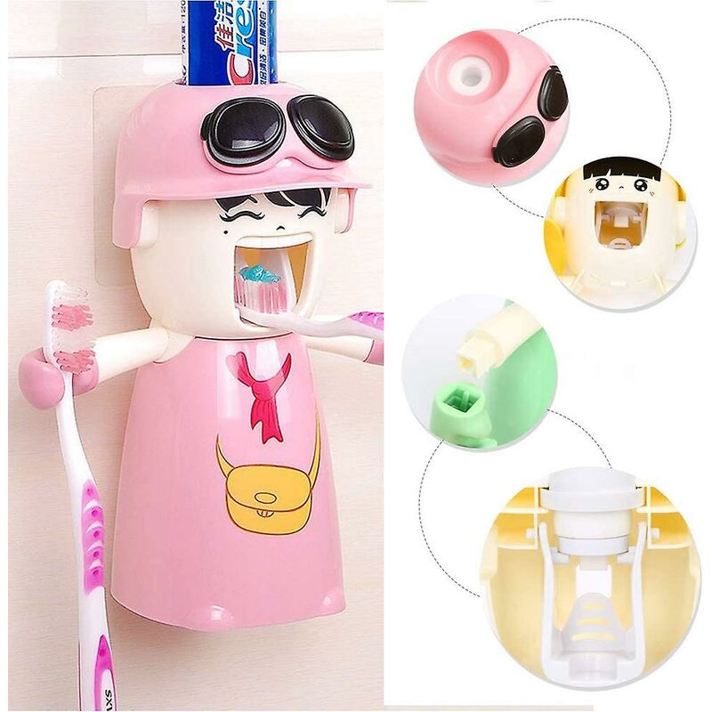 Portaspazzolino per bambini con tazza Dispenser per dentifricio a