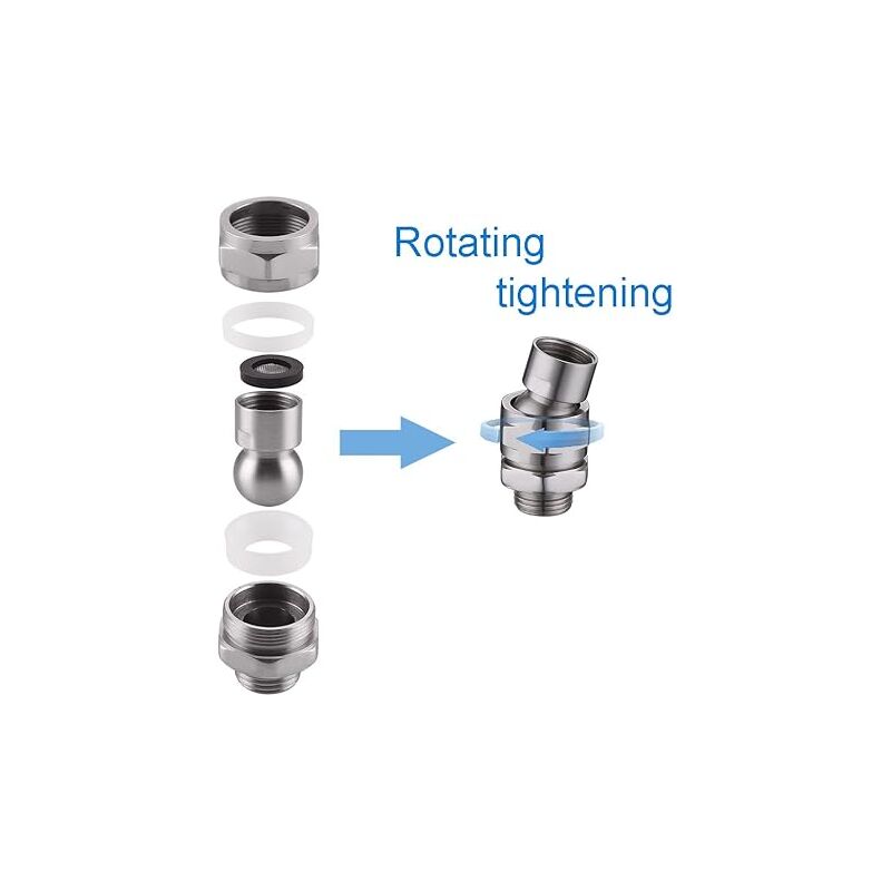 Raccordo Porta Soffione Doccia Connettore Per Doccia, In Ottone, Per Soffione Doccia, Adattatori Girevoli Per Flusso D'acqua, Accessori Per Giunto Sferico (spazzolato Sfere Girabili Per Doccia