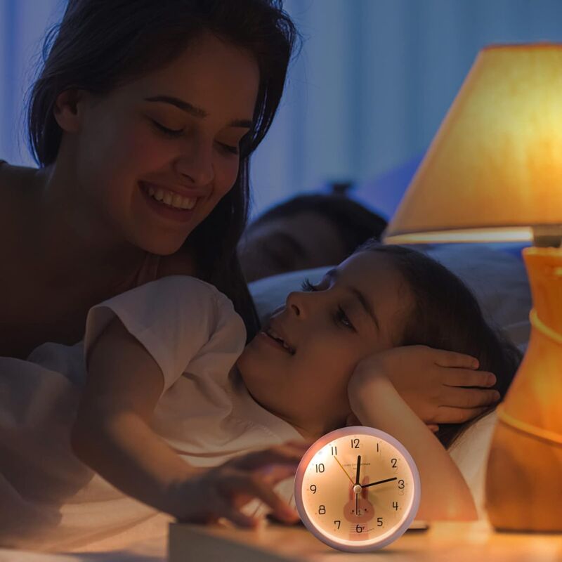 Sveglia per Bambini, Sveglia con Luce per Bambini Sveglia con Mucca Carina  Ragazze Ragazzi Funzione Snooze Temporizzazione Luce Notturna Ragazzi  Ragazze Sveglia per Bambini con Luce Sveglia da Viaggio