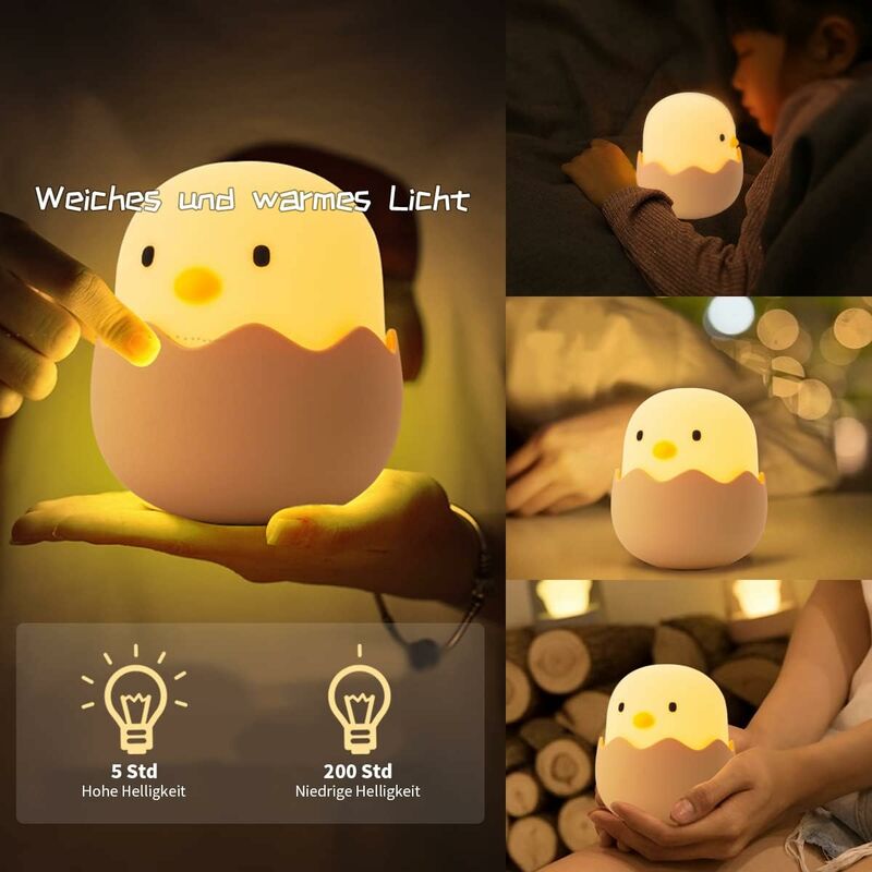 Lampada ricaricabile LED 3W RGB luce relax notturna comodino bambini  campeggio
