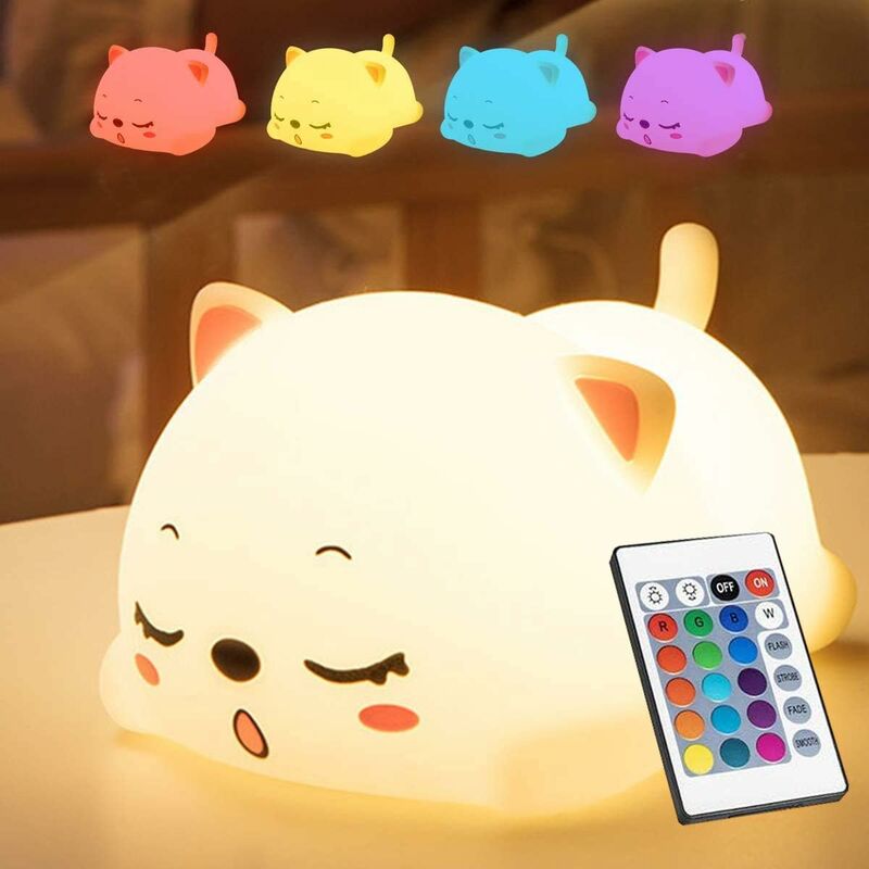 Luce notturna a LED per bambini Dimmerabile Luce notturna per gatti in  silicone Lampada da comodino ricaricabile USB Touch Luce notturna portatile  Cambia colore Luce notturna Decorazioni per la scuola