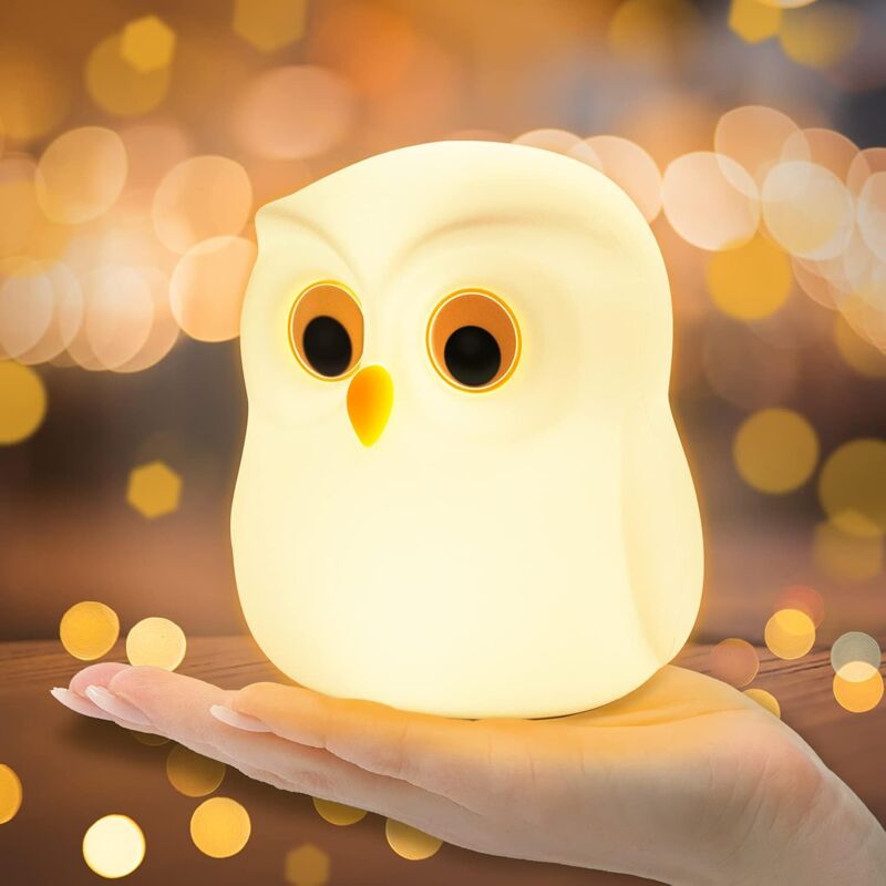 URAQT Luce Notturna Bambini, Silicone Lampada Notturna con Sensore Tattile, 7