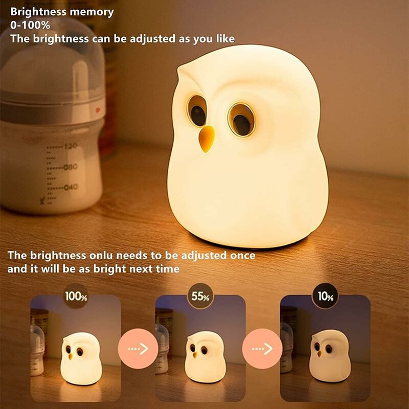 MegaLight LED Luce notturna per bambini | Luce notturna per neonati senza piccole parti ingeribili | Luce di allattamento dimmerabile Touch | Lampada notturna ricaricabile tramite USB | Eggy Egg