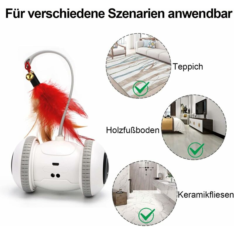 Giocattolo interattivo per gatti con palla con luce a LED, giocattolo interattivo per gatti con rotazione automatica a 360 gradi, gioco per gatti con palla ricaricabile tramite USB, gioco per gatti, g