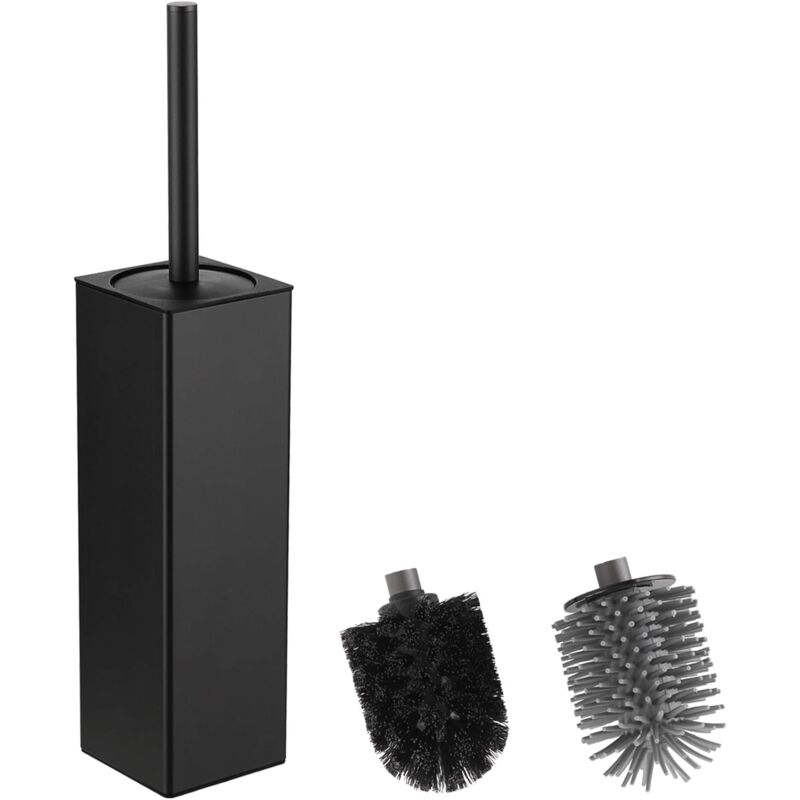 LOVLOY Pistone per WC con supporto, stantuffo con supporto unico, per scarico WC da 14,5 cm, stantuffo per bagno con supporto, resistente (2, nero