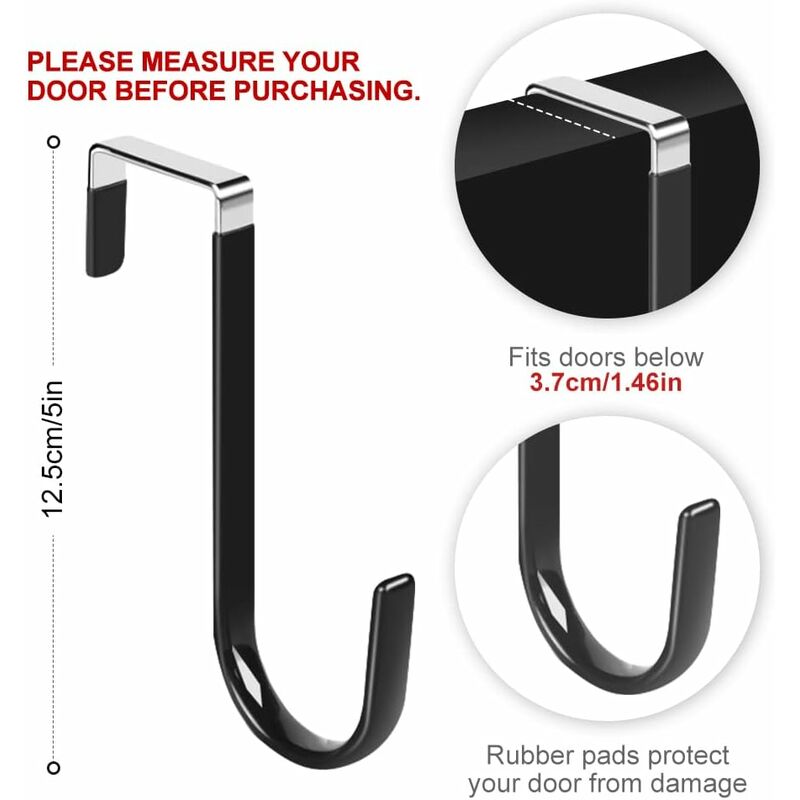 Porta asciugamani 23,5 cm in acciaio inox, senza fori, gancio da appendere per cucina o bagno, per ante fino a 2,2 cm | Leroy Merlin