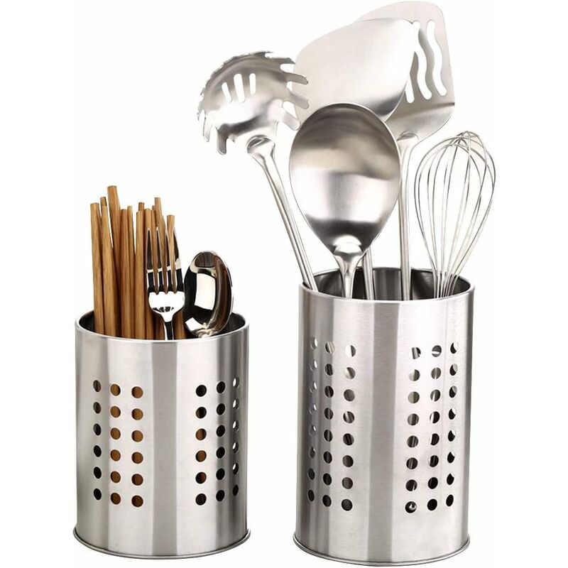 Portautensili Da Cucina In Legno - Organizer 2 Scomparti Con Fondo Rimovibile, Stile Country - Foto 7