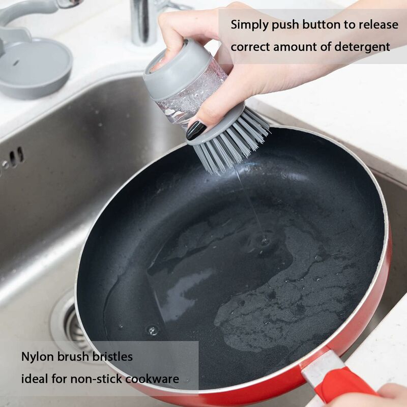 Spazzola per piatti per erogazione di sapone, spazzola da cucina Spazzola per piatti per erogazione di sapone, spazzola da cucina
