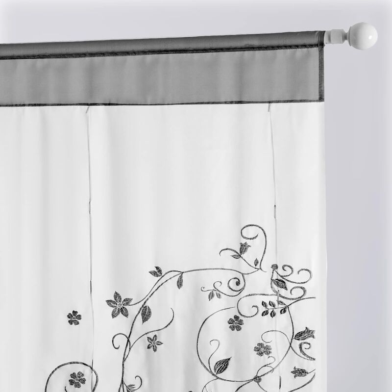 SIMPVALE 1 Pezzo Tenda di Finestra Ricamo Floreale Raffrollo