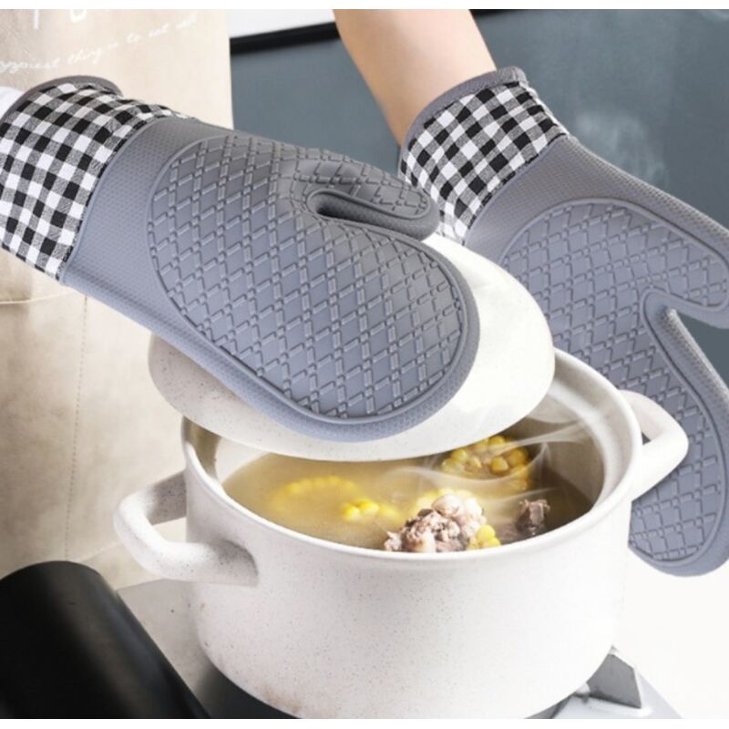 Bxxch Set Divertente Guanto Da Forno E Presina – Silicone Antiscivolo, Resistente Al Calore (200°C), Con Frase Simpatica, Regalo Per Hostess