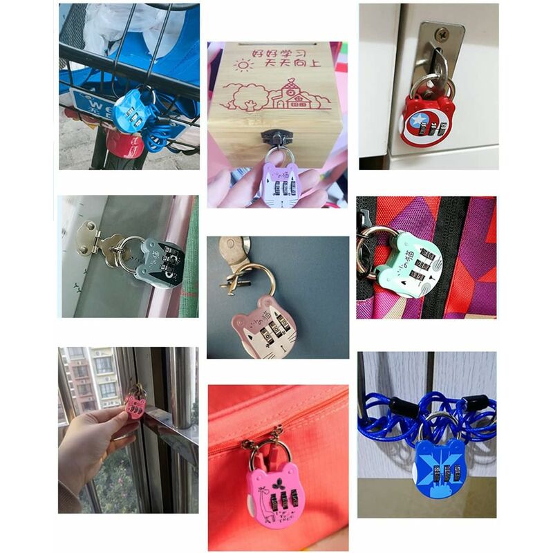Mini Lucchetto A Combinazione Per Valigie E Borsoni - 3 Cifre, Resettabile, Blu E Rosa - Foto 9