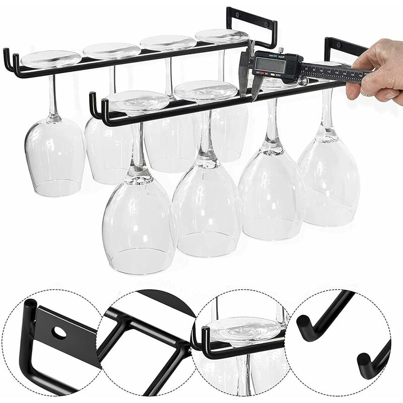 2/4 pezzi Portabicchieri in metallo, mensola porta bicchieri da vino appeso per armadio, cucina, decorazione piano bar , mensola da vino , accessori per la cucina | SHEIN ALIA