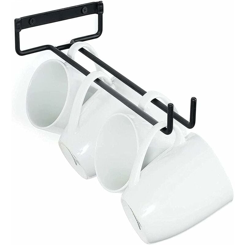 Portabicchieri Da Vino Sospeso QWORK - Set 4 Pezzi In Metallo, Nero, 30 Cm, Per Bar E Cucina - Foto 12