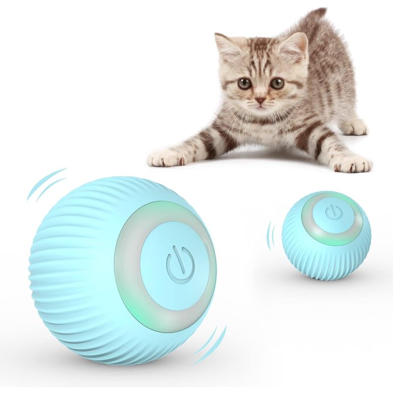 Giocattoli per gatti, palla per gatti con luci a LED, giocattolo per gatti  interattivi per interni per gattini, rotazione automatica - blu