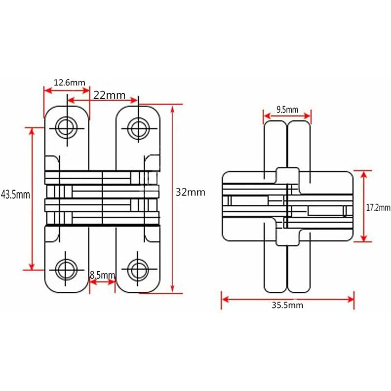 6 Cerniere Nascoste Per Mobili - Angolo 180°, Facile Installazione Per Cucine E Armadi - Foto 6