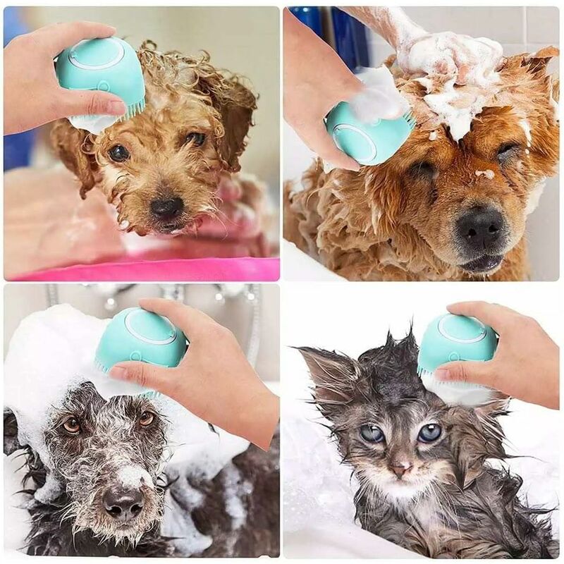 1 pezzo Spazzola per massaggio da bagno per animali domestici silicone per  gatto e cane per doccia