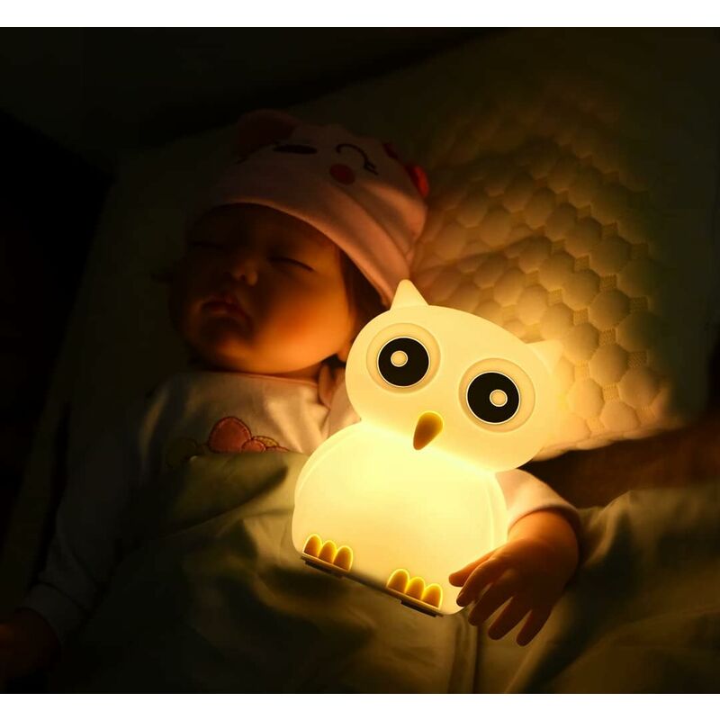 SUPERHONGJIHAO Luce notturna per i bambini 3D animale gufo ha condotto la lampada con telecomando 16 colore che cambia regalo di compleanno di Natale per il bambino