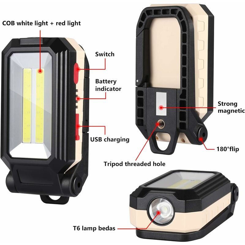 Lampa GL-5 lampada da lavoro ricaricabile a LED COB