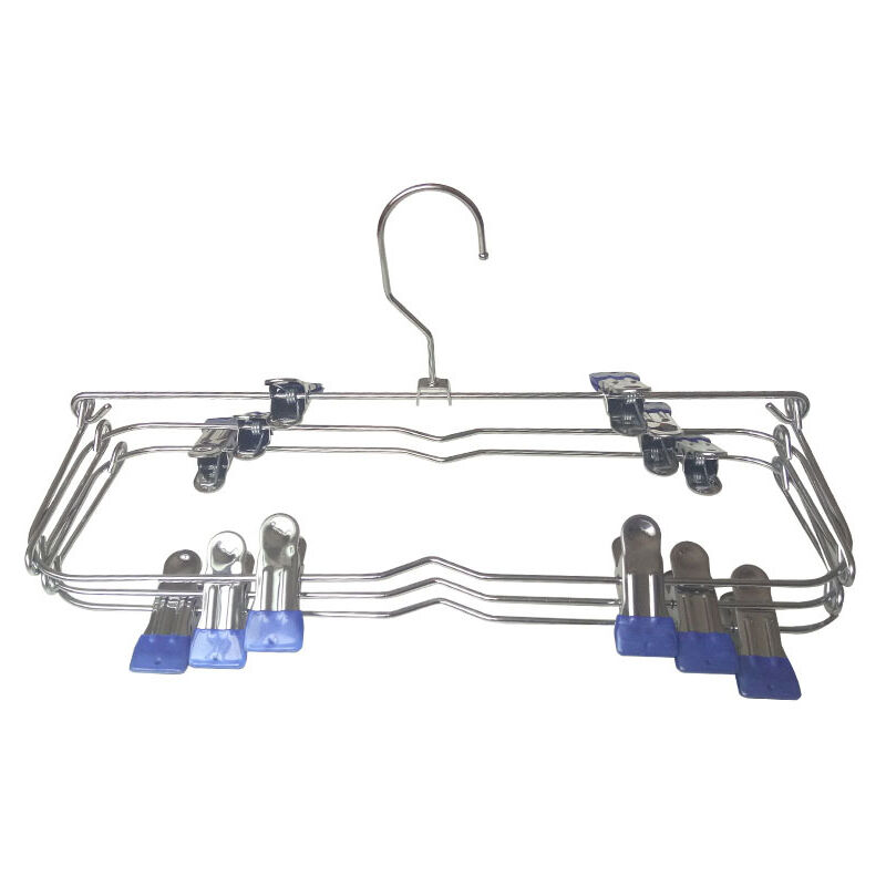 confezione grucce multistrato per mutandine grucce per pantaloni clip  appendiabiti in metallo antiscivolo con 12 clip organizer per vestiti (blu  scuro)