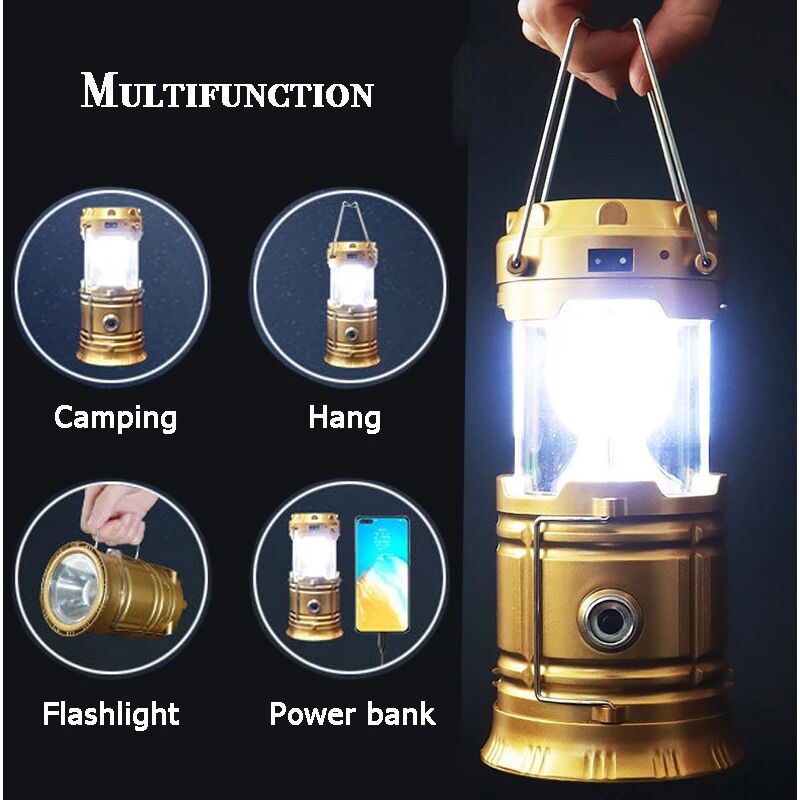 Lanterna da Campeggio 4 Modalità, 9900mAh Power Bank, LED Lampada