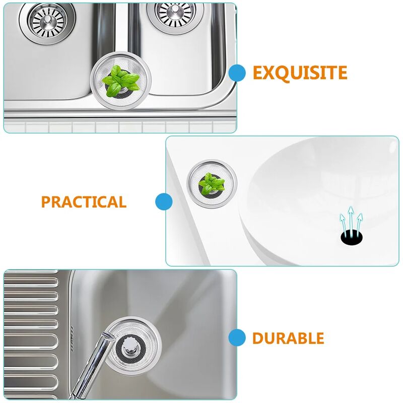 Set Di 5 Filtri In Metallo Per Lavello E Doccia: Raccoglitori Di Capelli, Antintasamento Per Cucina E Bagno, Riutilizzabili E Facili Da Pulire