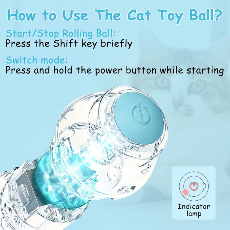 Giocattolo Elettrico Per Gatti Con Palla Rotante - Auto-Rotante A 360°, Con Coda | Intrattenimento Interattivo - Foto 11