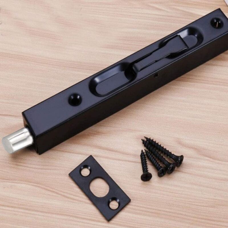 Chiusura A Scatto Per Porte In Legno - 2 Pezzi In Acciaio Inox 304 - Nero - 15,2 Cm - Con Viti Incluse