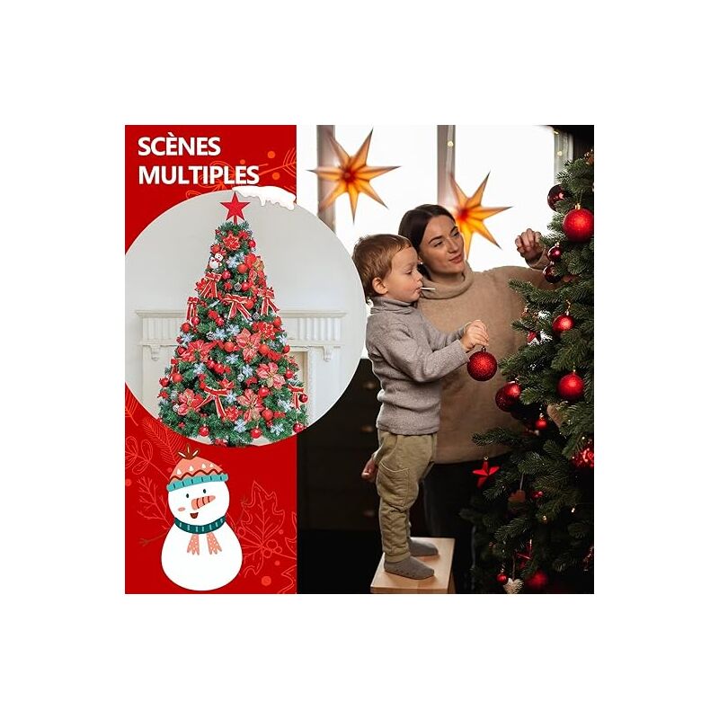 Set 6 Palline di Natale rosse Surprise Party 8 cm