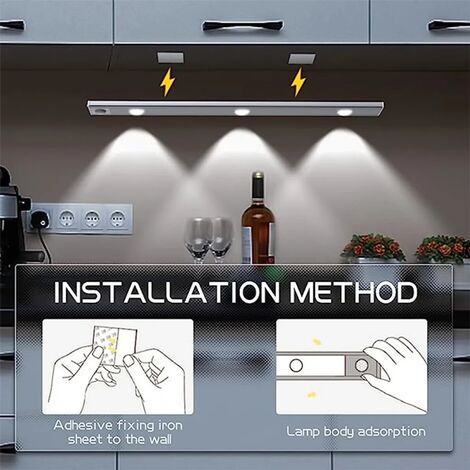 Set di 2 lampade a sensore per l'illuminazione dell'armadio Striscia  luminosa a LED da