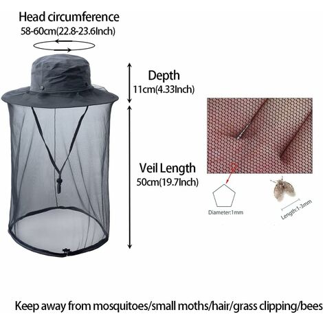 Cappello da apicoltura Professionale con Velo, Cappuccio Apicoltura con Rete Traspirante, Copertura Protettiva per Apicoltore per Proteggere Viso, Testa e Collo, Accessorio per Apicoltore Uomo Donna