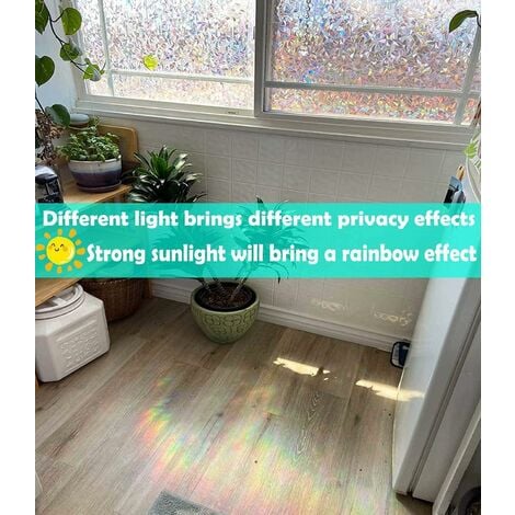 Pellicola per vetri anti-UV Pellicola per vetri effetto arcobaleno 3D Pellicola  per vetri non adesiva