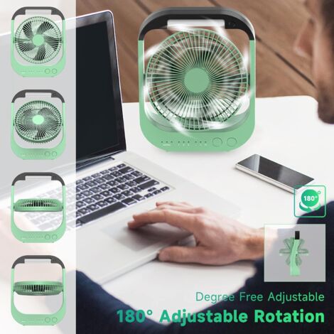 Ventilatore USB 10000 MAh - 3 In 1 Con Clip, Luce LED, 40 Ore Autonomia, Silenzioso - Foto 4
