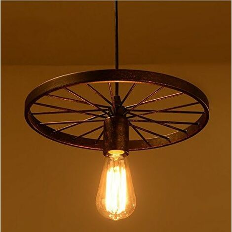 DC VOLTAGE Lampada A Sospensione In Metallo Rustico Con Tubo Dell'acqua, Stile Industriale, Attacco E27 - Rosso