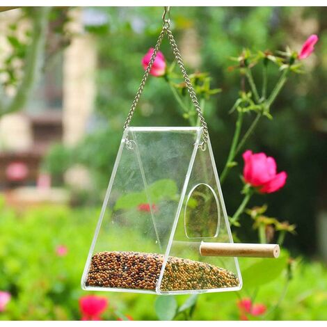 Mangiatoia Uccelli Da Finestra Con Ventose - Mangiatrice Trasparente Per Piccoli Uccelli | 25x15.5 Cm - Foto 5