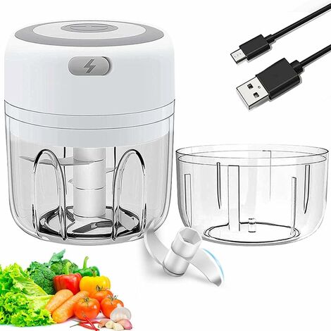 SPORWAY Affettatrice elettrica cipolla tritatutto cipolla: 350 ML tritatutto cipolle USB ricaricabile, aglio onion chopper food cutter per carne, cipolle, aglio frutta