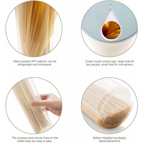 Set 7 Contenitori Cucina Hanobe Con Coperchio - Ermetici, Impilabili, Per Pasta E Cereali - Foto 4