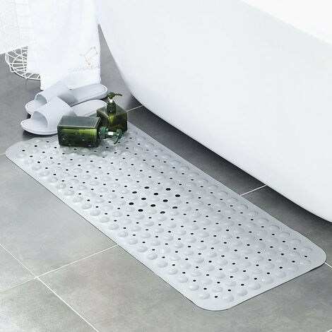BINGOBANG Tappetino Da Bagno Antiscivolo Con Ventose, Extra Lungo 100x40 Cm, Con Fori Di Drenaggio, Lavabile, Per Vasca E Doccia