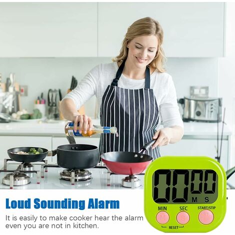 Timer da cucina magnetico con ampio display LCD, timer per lo studio della  cucina, allarme forte